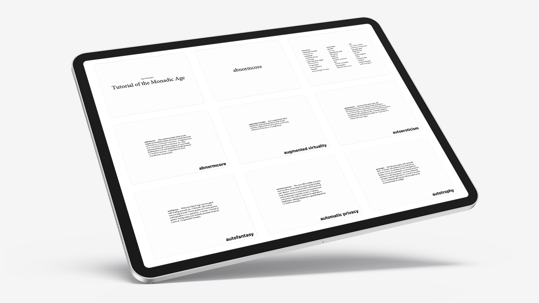 Tutorial of the Monadic Age, eBook/ePub by Ingo Niermann, published by electrfd.net